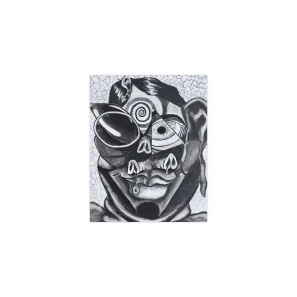Crazy Pig Lady Original Charcoal Drawing - Image 7
