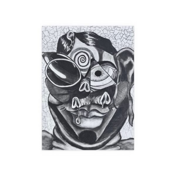 Crazy Pig Lady Original Charcoal Drawing - Image 5
