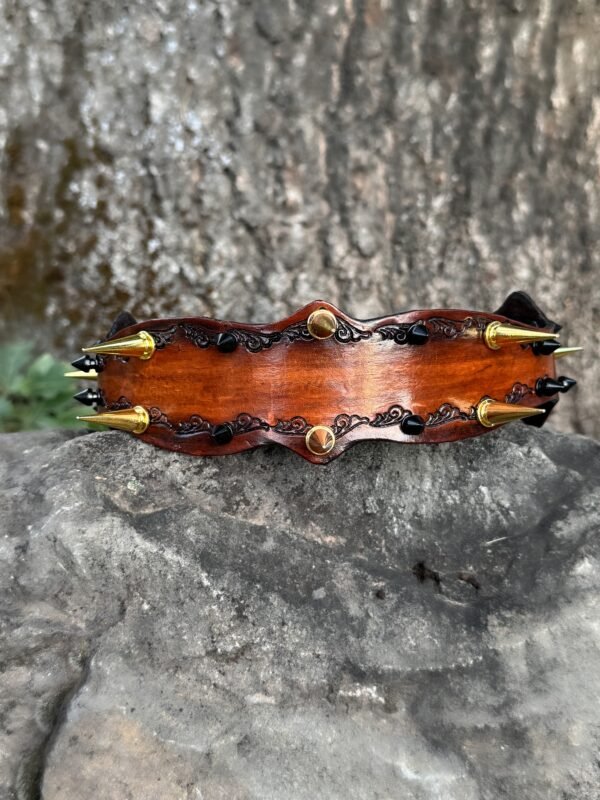 Western Leather Large Dog Spike Collar - Image 2